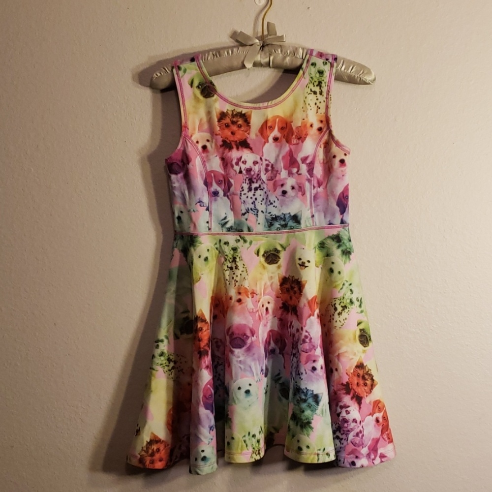 Children's Place Rainbow Dog Dress Size L 10/12